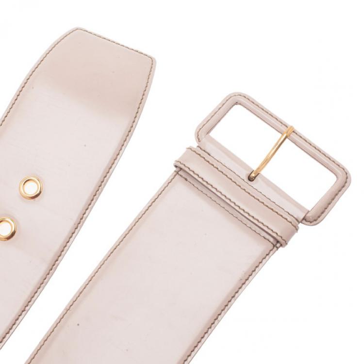 Pre Owned Miu Miu Pink Leather Waist Belt 75CM