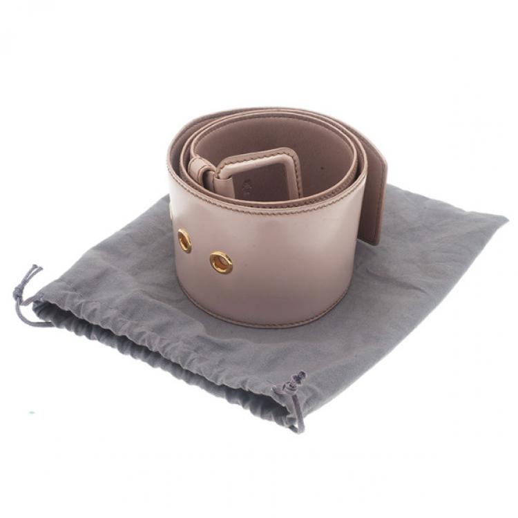 Pre Owned Miu Miu Pink Leather Waist Belt 75CM