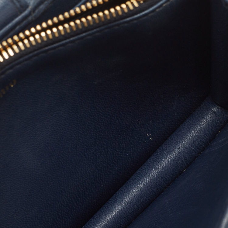 Pre Owned Miu Miu Navy Blue Leather Phone Crossbody Bag