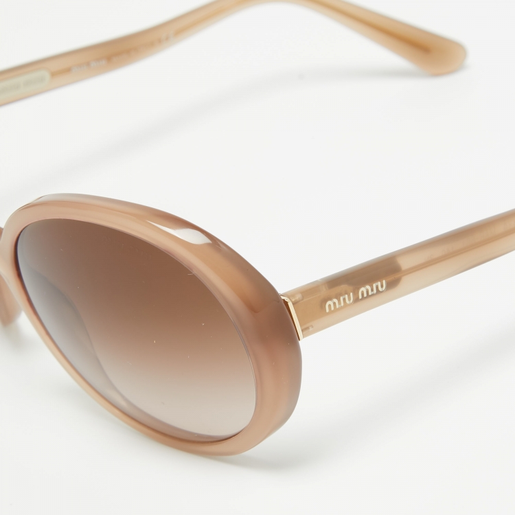 Pre Owned Miu Miu Brown Gradient  SMU 08N Oversized Sunglasses