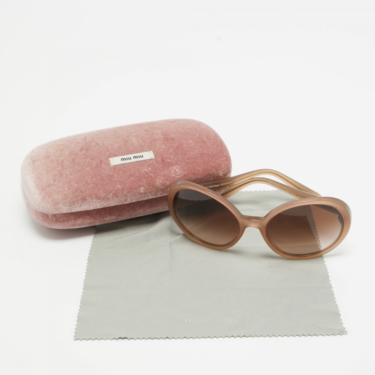 Pre Owned Miu Miu Brown Gradient  SMU 08N Oversized Sunglasses