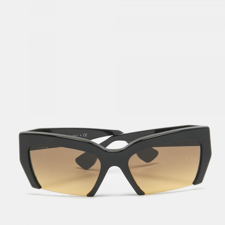 Pre Owned Miu Miu Black Gradient SMU 110 Rasoir Half Rim Sunglasses