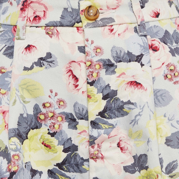 Pre Owned Miu Miu Multicolor Floral Print Cotton Shorts S
