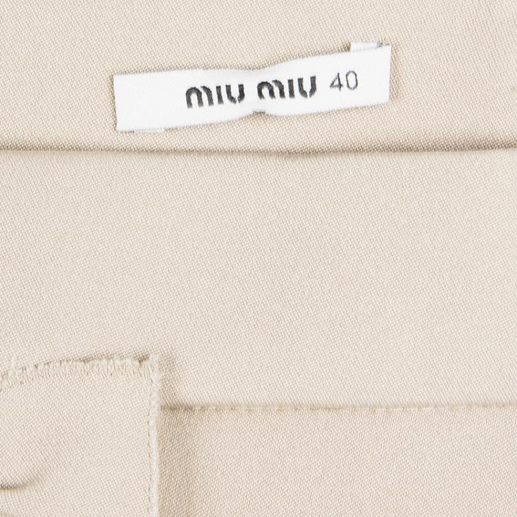 Pre Owned Miu Miu Beige Ruffle Detail Pencil Skirt S