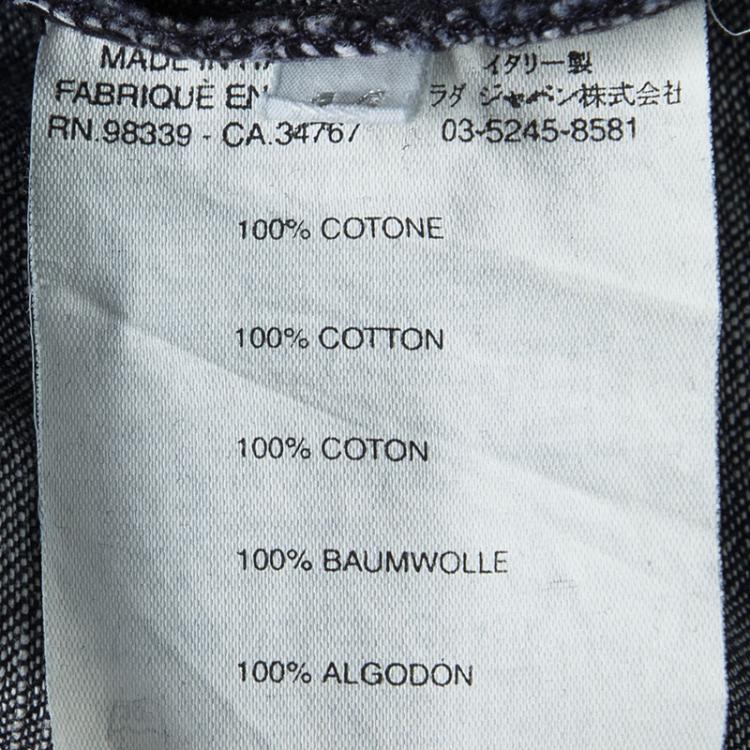 Pre Owned Miu Miu Indigo Dark Wash Denim Button Front Shirt M
