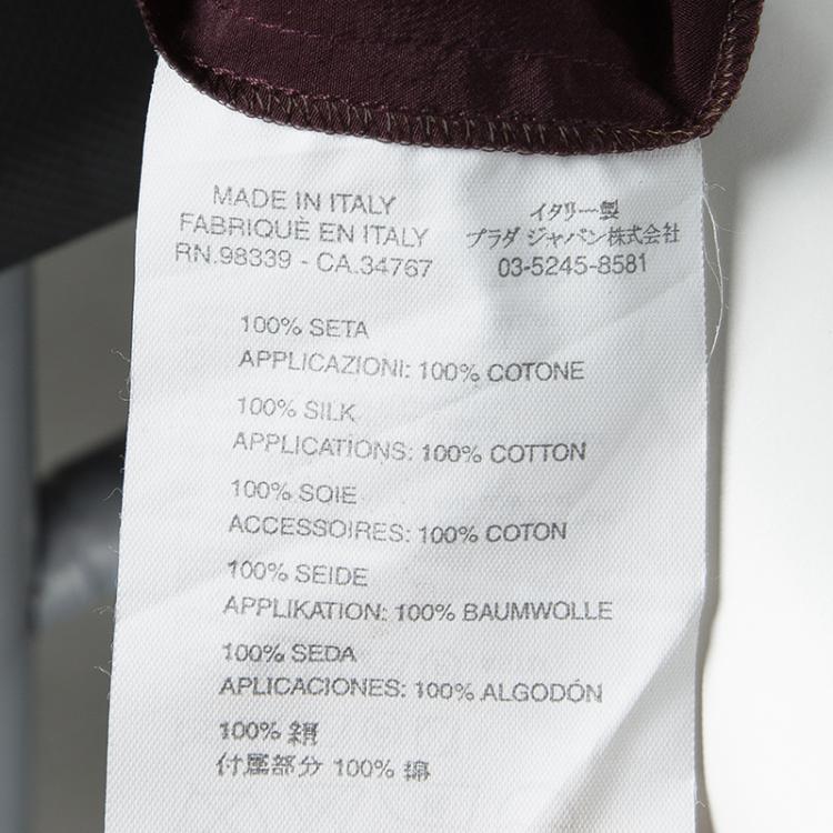 Pre Owned Miu Miu Burgundy Silk Tie Detail Ruffled Skirt M