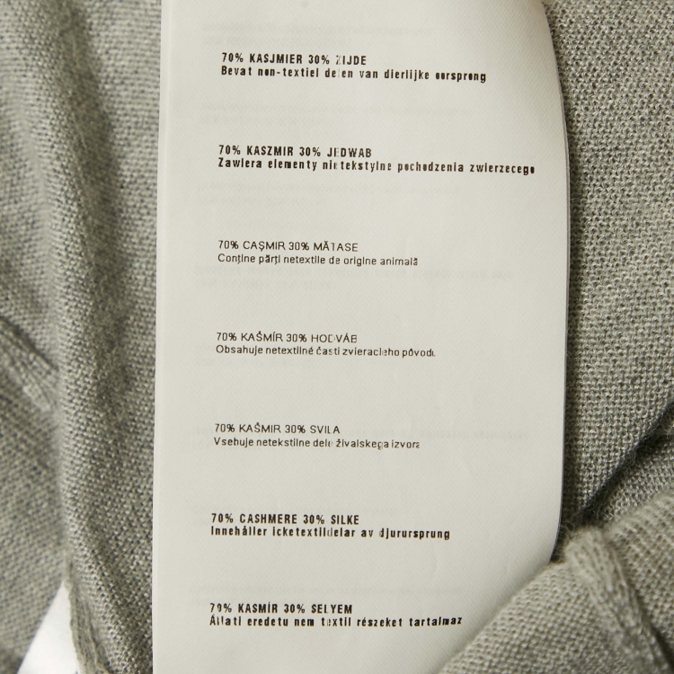 Pre Owned Miu Miu Grey Cashmere Knit Crop Cardigan S