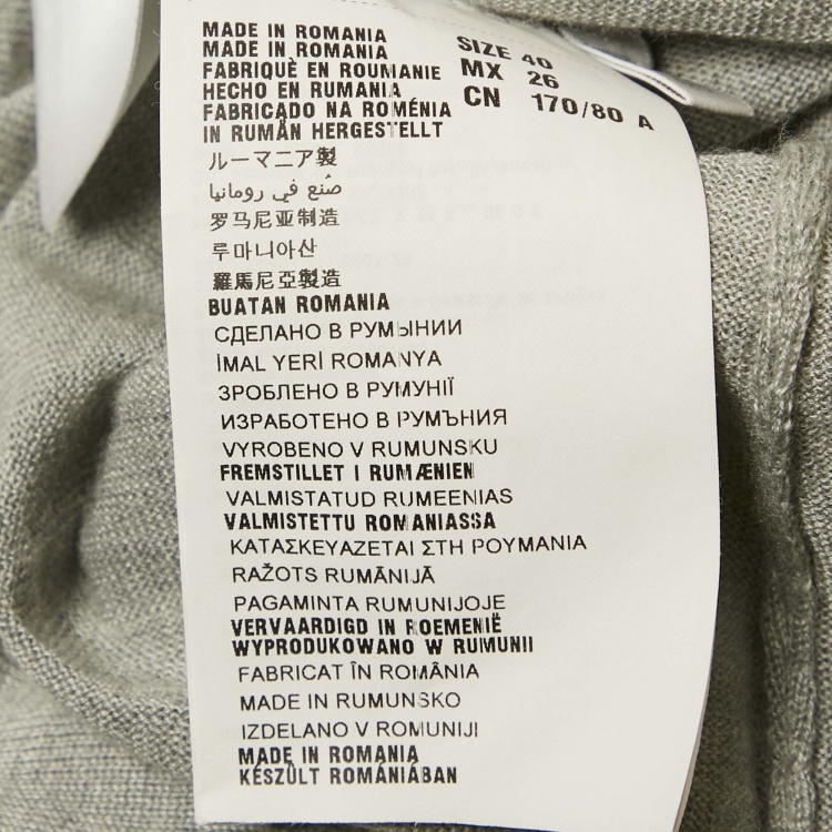 Pre Owned Miu Miu Grey Cashmere Knit Crop Cardigan S