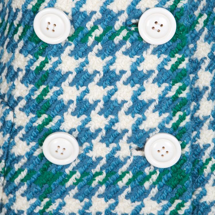 Pre Owned Miu Miu Multicolor Chunky Textured Wool Double Breasted Overcoat S