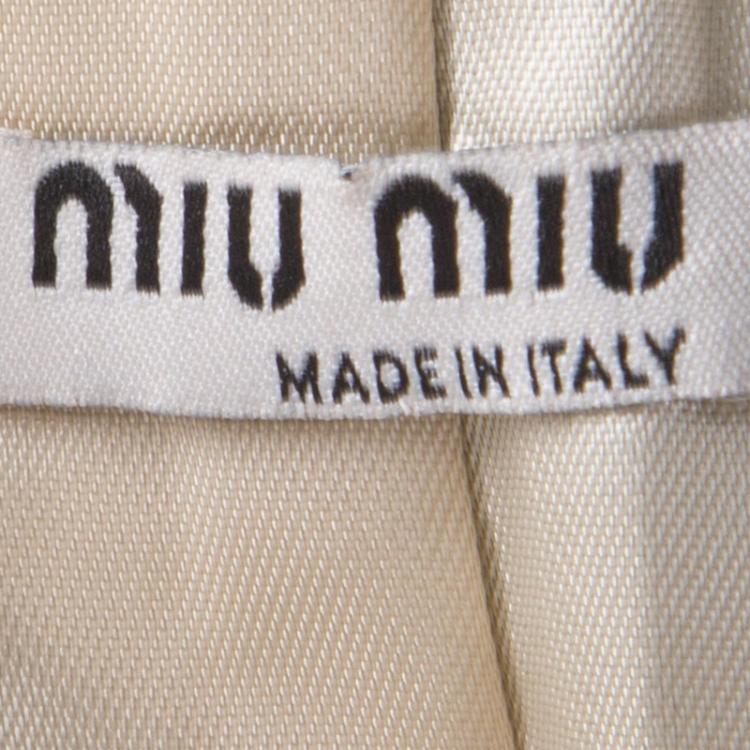 Pre Owned Miu Miu Multicolor Chunky Textured Wool Double Breasted Overcoat S