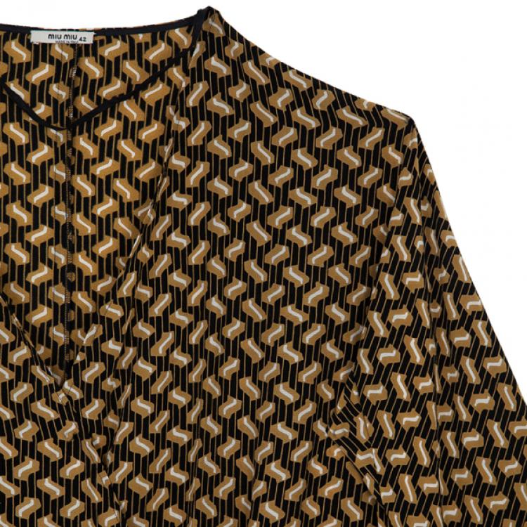 Pre Owned Miu Miu Printed Wrap Dress M