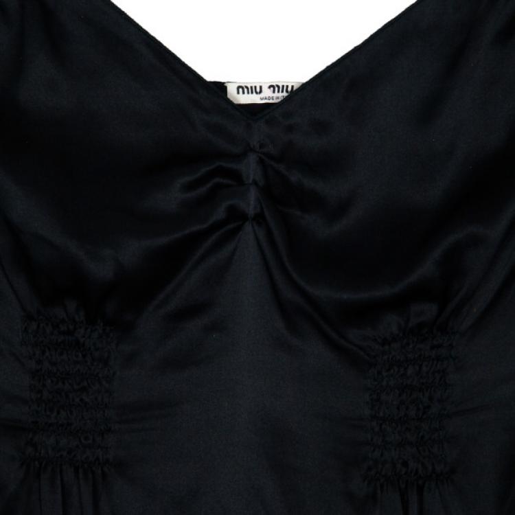Pre Owned Miu Miu Sleeveless Ruched Top L