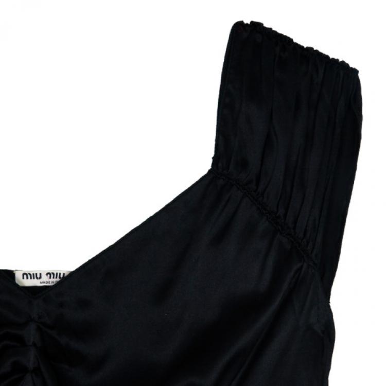 Pre Owned Miu Miu Sleeveless Ruched Top L