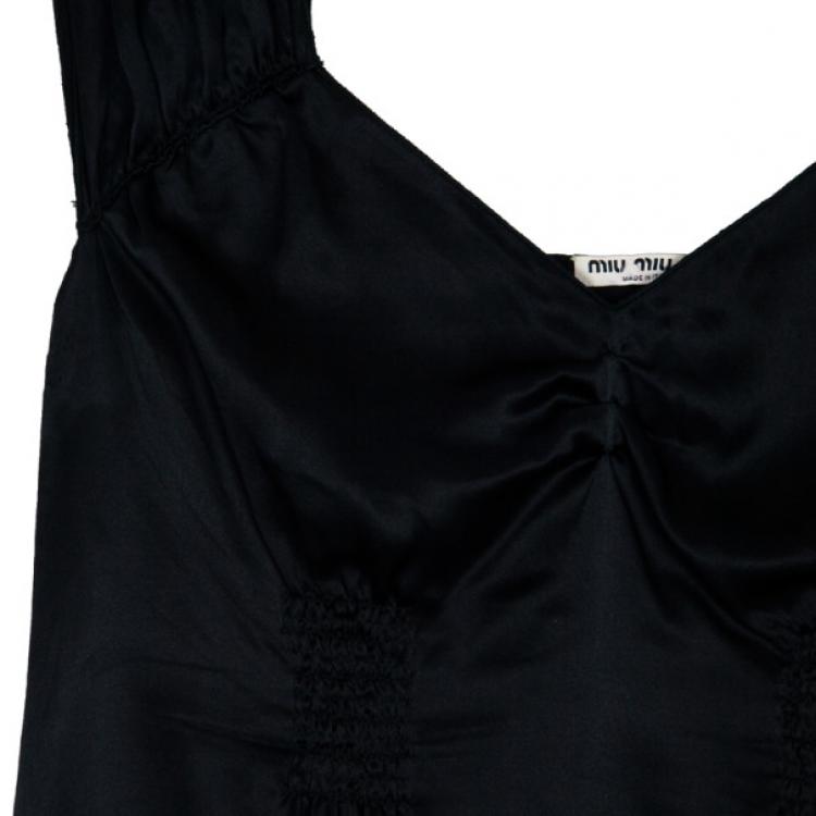 Pre Owned Miu Miu Sleeveless Ruched Top L