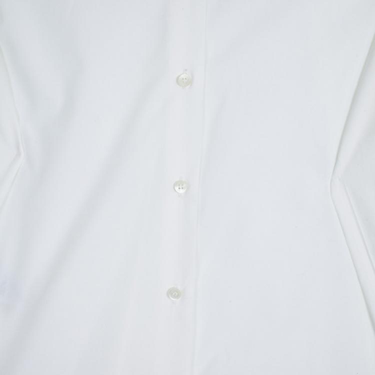 Pre Owned Miu Miu Blue Sequined Collar White Poplin Shirt L