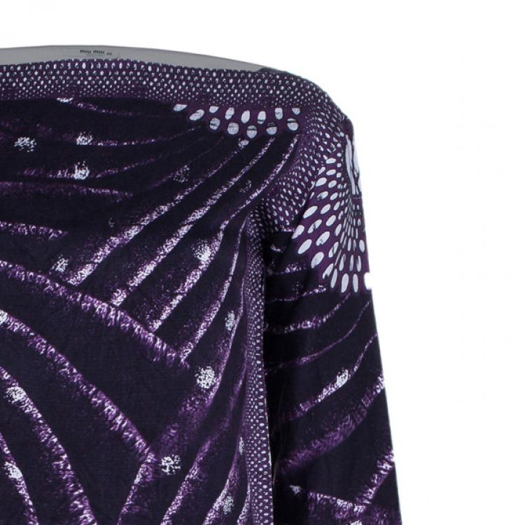 مملوكة مسبقًا Miu Miu Dot Print Silk Kaftan S