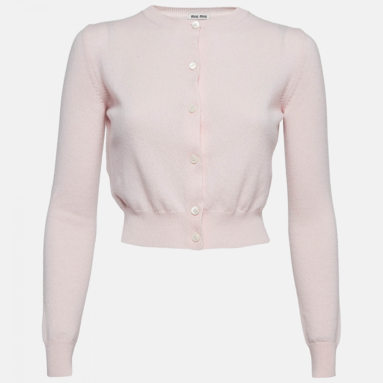 مملوكة مسبقًا Miu Miu Pink Cashmere Cardigan S