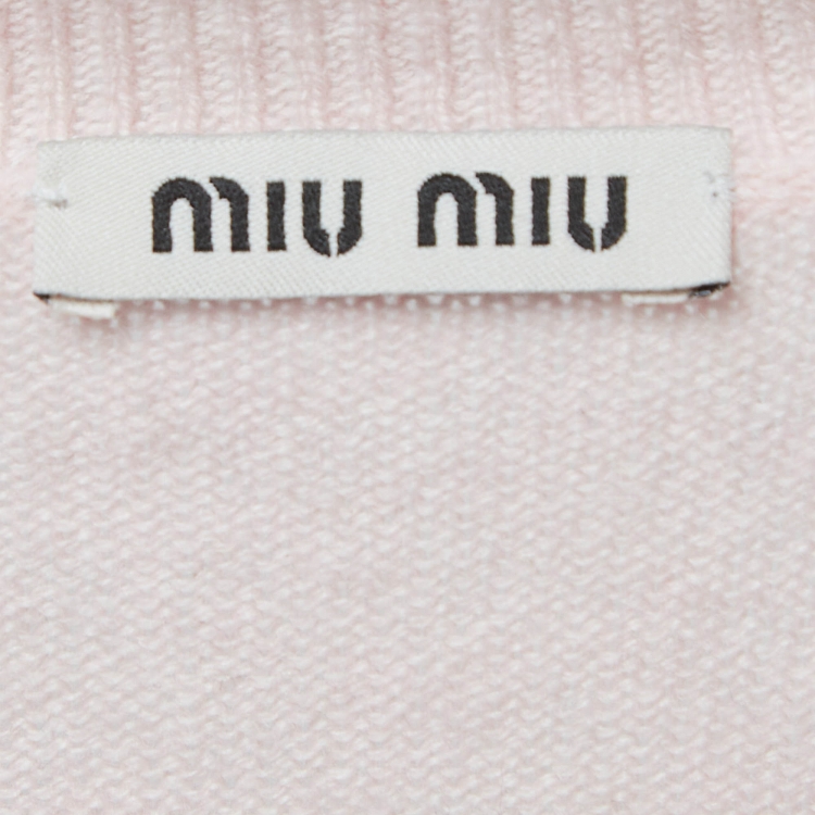 مملوكة مسبقًا Miu Miu Pink Cashmere Cardigan S