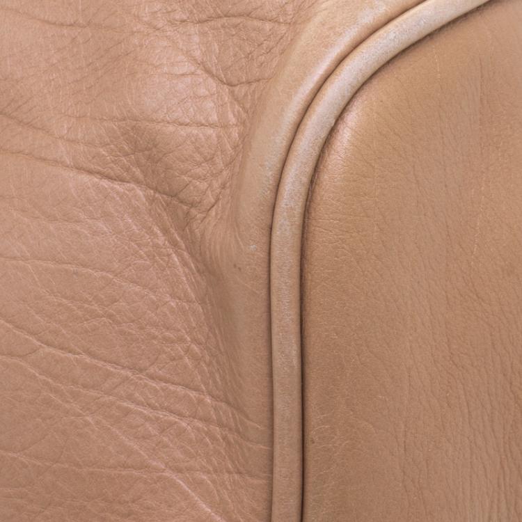 Pre Owned Miu Miu Beige Leather Bow Top Handle Bag