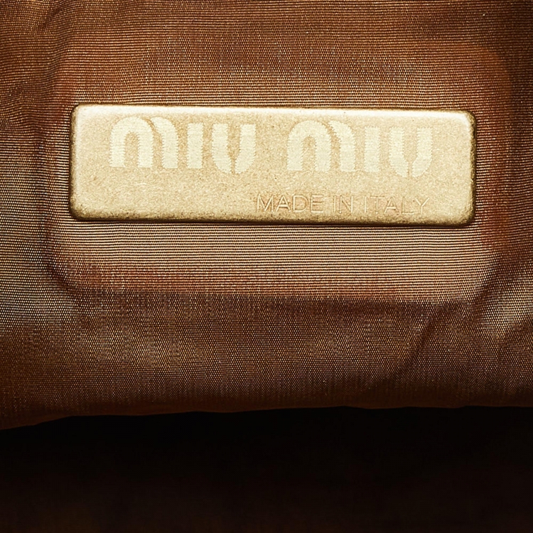 Pre Owned Miu Miu Brown Suede Fringed Shoulder Bag