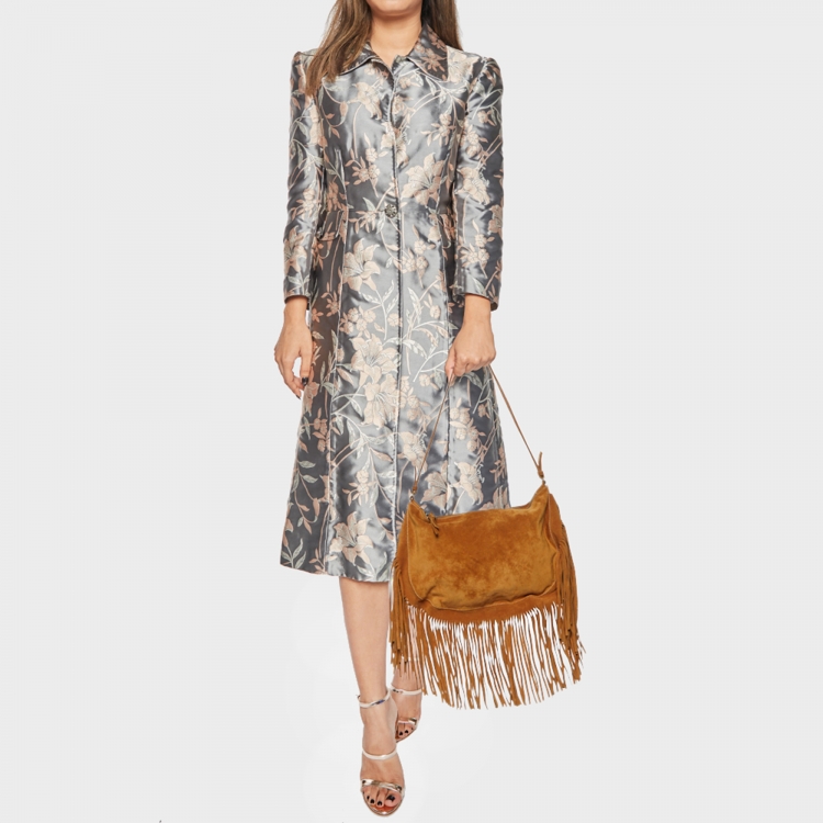 Pre Owned Miu Miu Brown Suede Fringed Shoulder Bag
