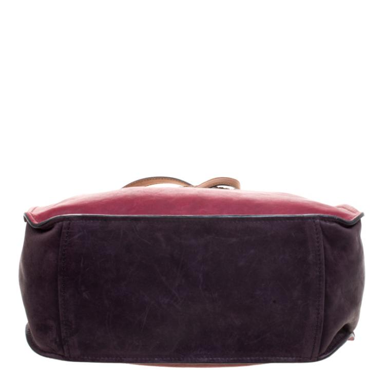 Pre Owned Miu Miu Tri Color Leather Top Handle Bag