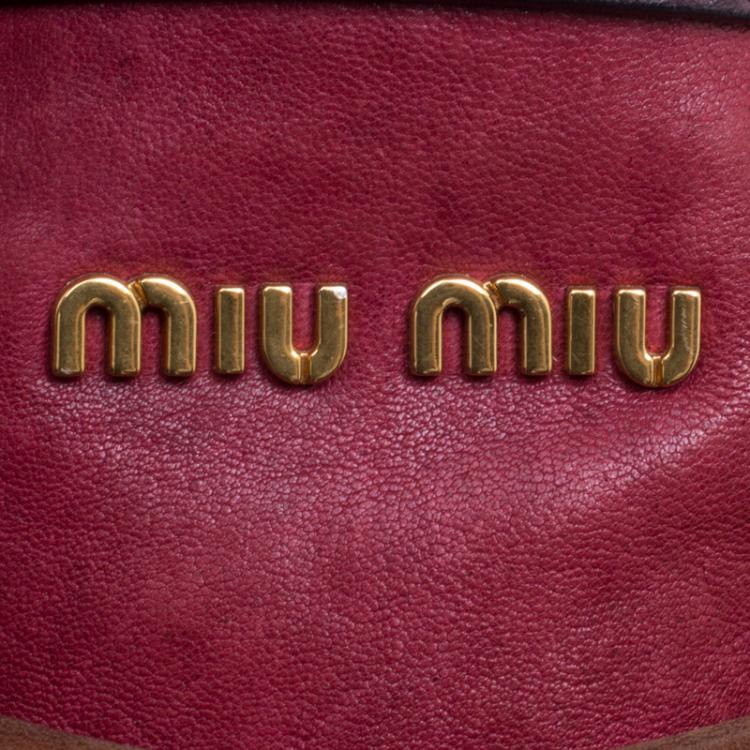 Pre Owned Miu Miu Tri Color Leather Top Handle Bag