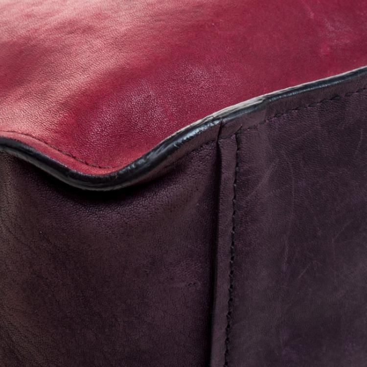 Pre Owned Miu Miu Tri Color Leather Top Handle Bag