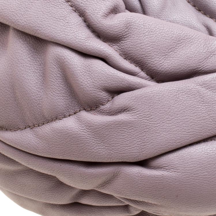 Pre Owned Miu Miu Lilac Matelasse Leather Shoulder Bag
