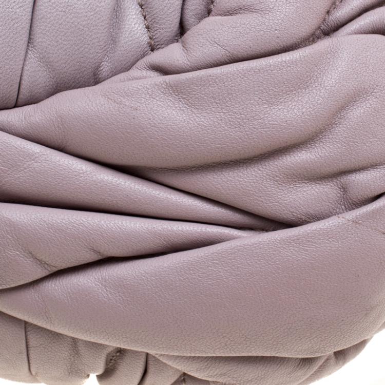 Pre Owned Miu Miu Lilac Matelasse Leather Shoulder Bag