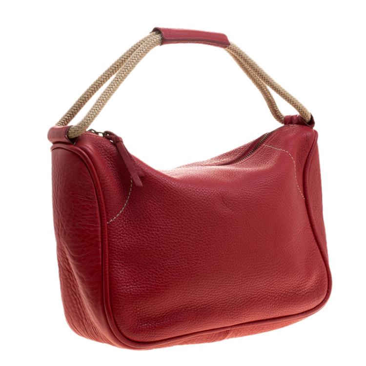 Pre Owned Miu Miu Red Leather Soulder Bag