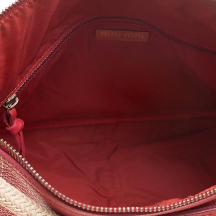 Pre Owned Miu Miu Red Leather Soulder Bag