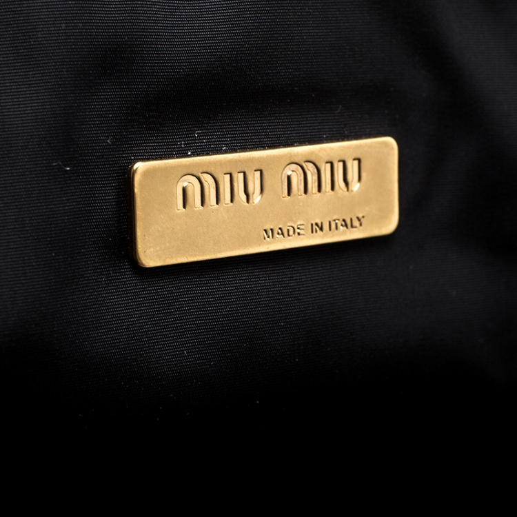 Pre Owned Miu Miu Black Velvet Chain Clutch Bag