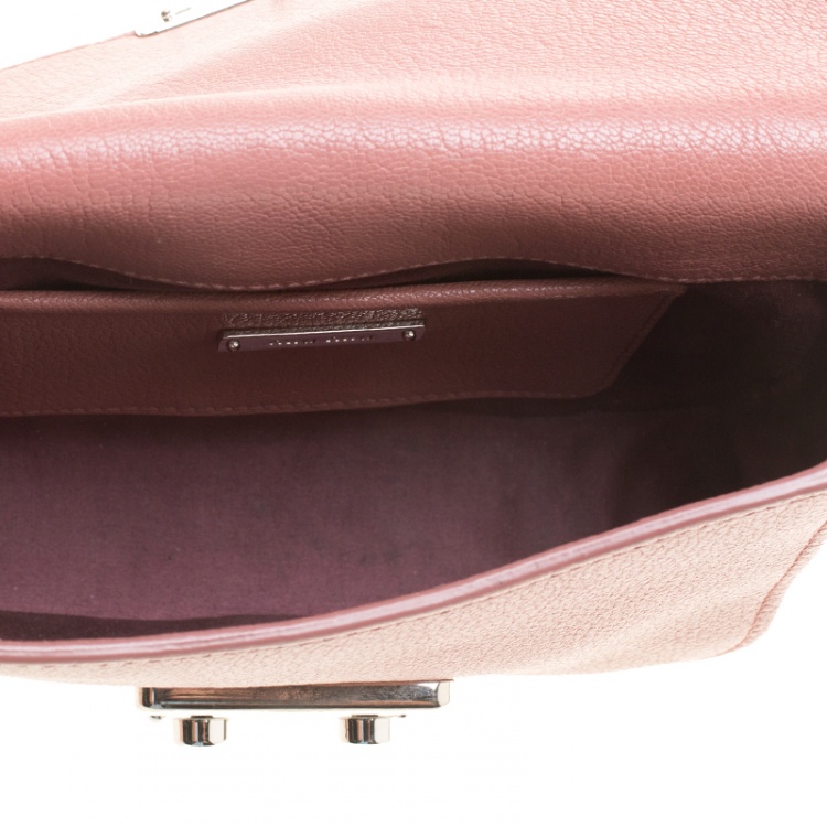 Pre Owned Miu Miu Dusty Pink Leather Madras Shoulder Bag