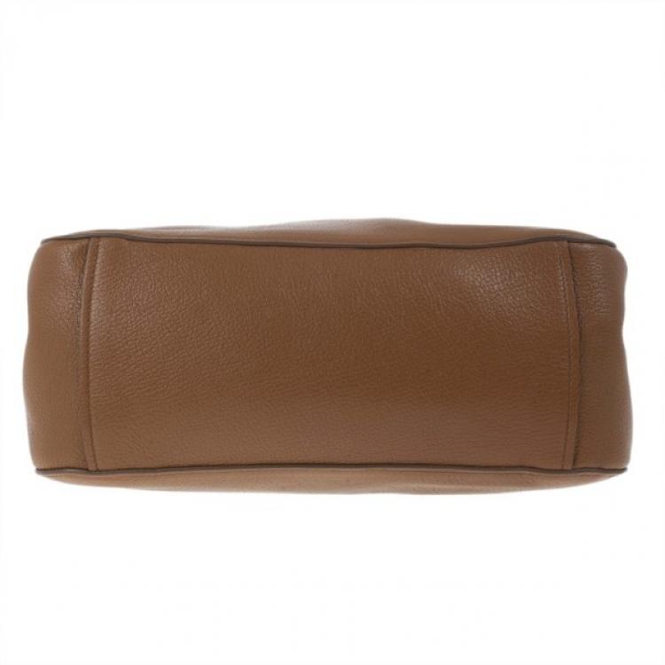 Pre Owned Miu Miu Brown Leather Textured Tote