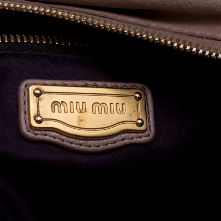 Pre Owned Miu Miu Pink Leather Shoulder Bag