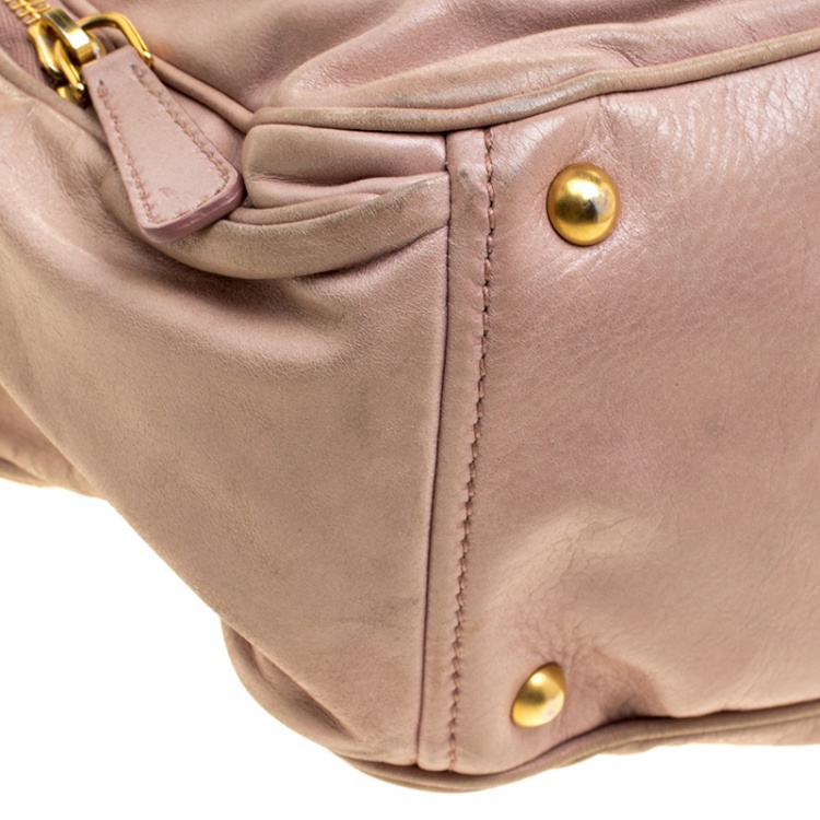 Pre Owned Miu Miu Pink Leather Shoulder Bag