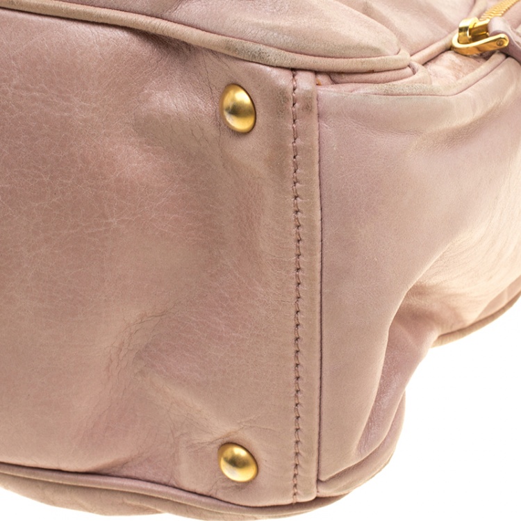 Pre Owned Miu Miu Pink Leather Shoulder Bag