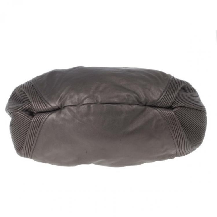 Pre Owned Miu Miu Bronze Leather Tote