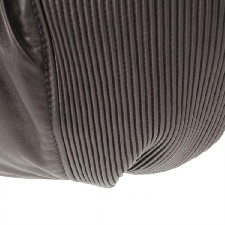 Pre Owned Miu Miu Bronze Leather Tote