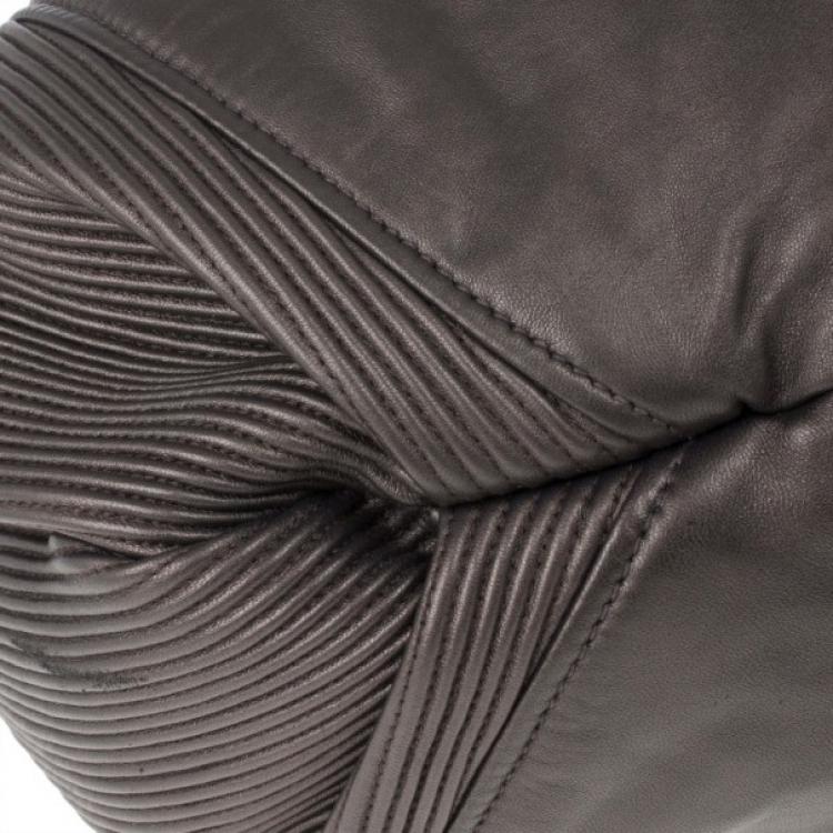 Pre Owned Miu Miu Bronze Leather Tote