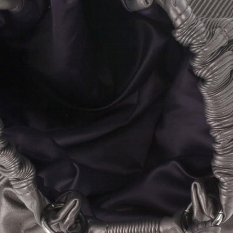 Pre Owned Miu Miu Bronze Leather Tote