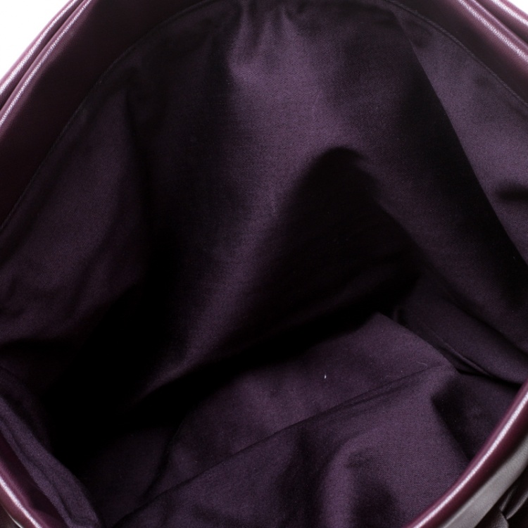 Pre Owned Miu Miu Purple Matelasse Leather Frame Clutch