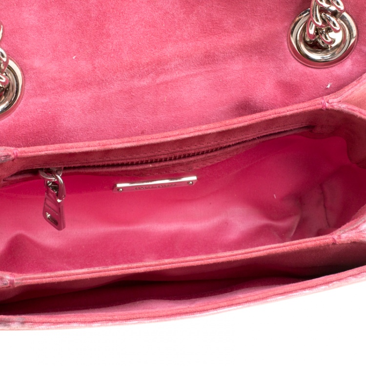 Pre Owned Miu Miu Matte Red Matelassé Velvet Small Club Shoulder Bag