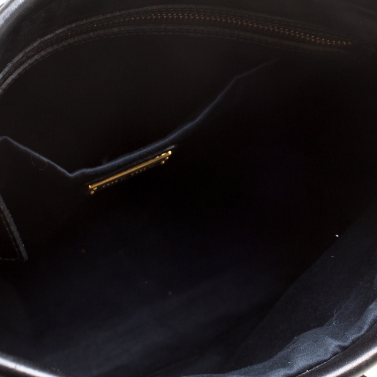 Pre Owned Miu Miu Black Leather Matelasse Satchel