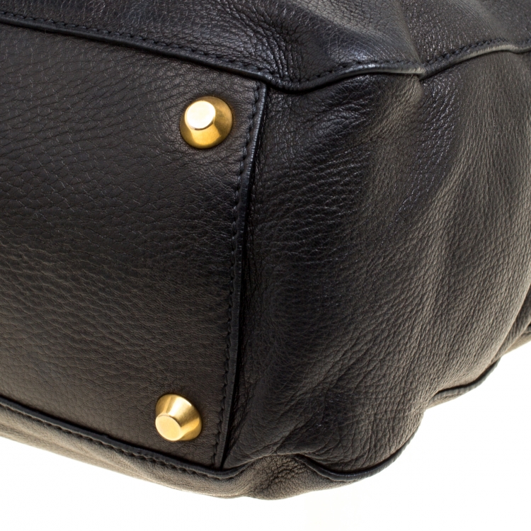 Pre Owned Miu Miu Black Deer Leather Tote