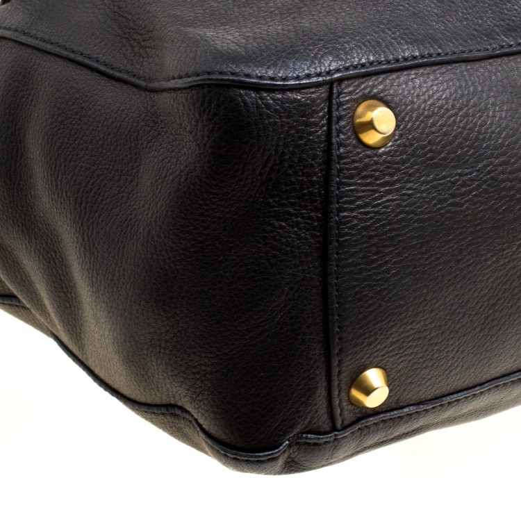 Pre Owned Miu Miu Black Deer Leather Tote