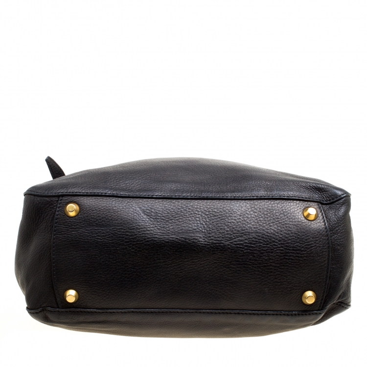 Pre Owned Miu Miu Black Deer Leather Tote