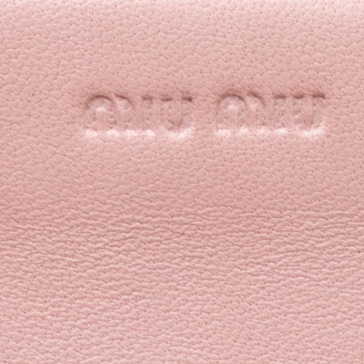 Pre Owned Miu Miu Pink Matelasse Leather Clutch 
