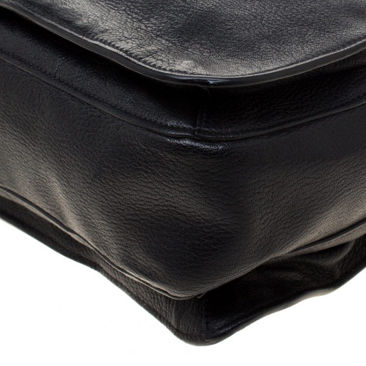 Pre Owned Miu Miu Black Leather Top Handle Bag 